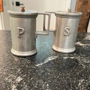 Vintage Pewter Salt & Pepper Shakers